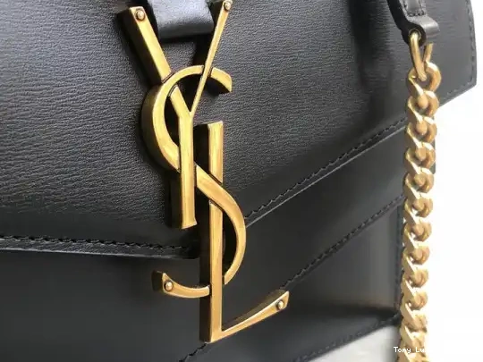 Tony Luxuries LEATHER CHAIN SULPICE BAG MEDIUM IN BURGUNDY YSL 0531